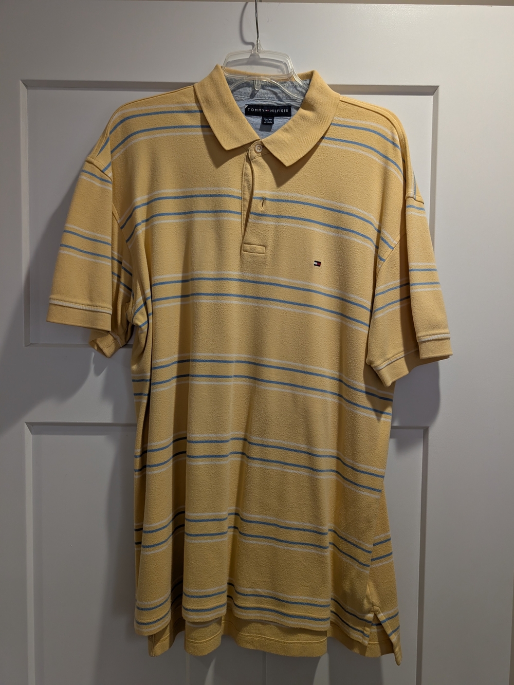 Tommy Hilfiger Men’s Yellow Stripe Polo Shirt